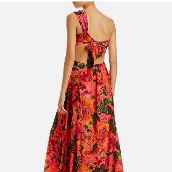 FARM Rio Dresses & Skirts - FARM Rio Vibrant Pink One Shoulder Maxi Dress